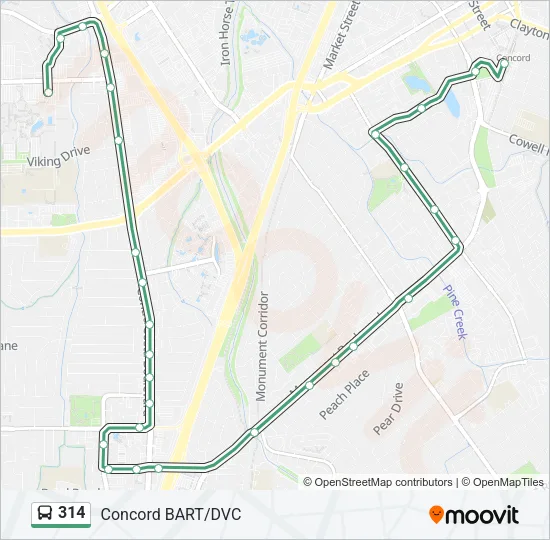 314 Bus Line Map