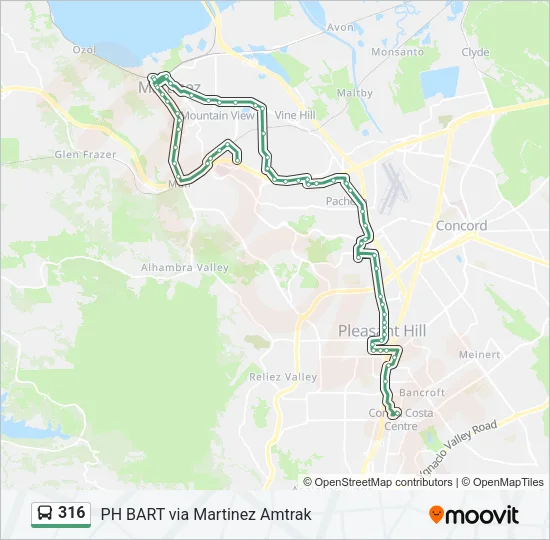 316 Bus Line Map