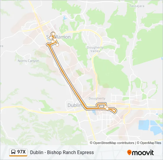 97X Bus Line Map