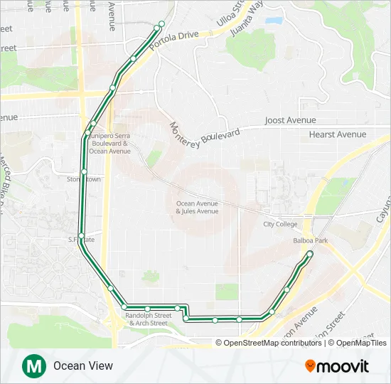 M Light Rail Line Map