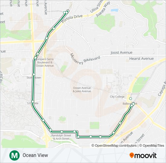 M Light Rail Line Map