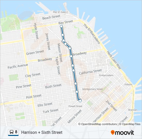 8 Bus Line Map