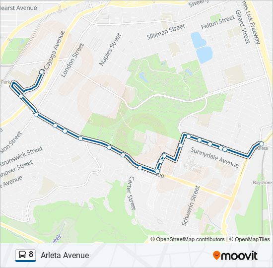 8 Bus Line Map