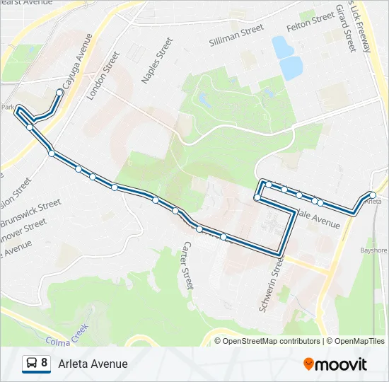 8 Bus Line Map