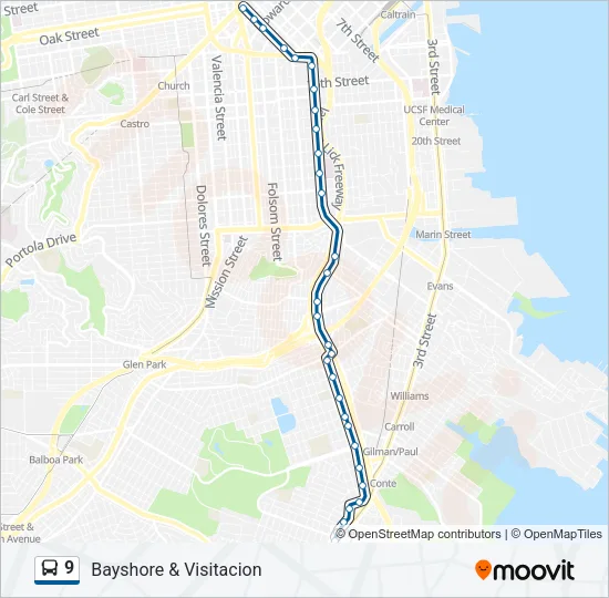 9 Bus Line Map