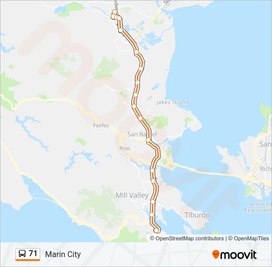 71 Bus Line Map