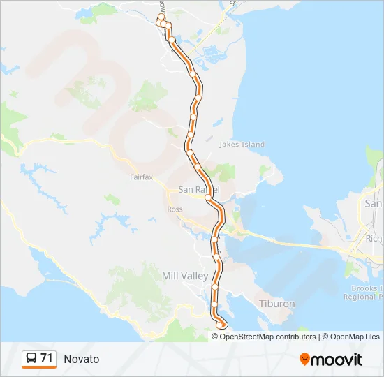 71 Bus Line Map