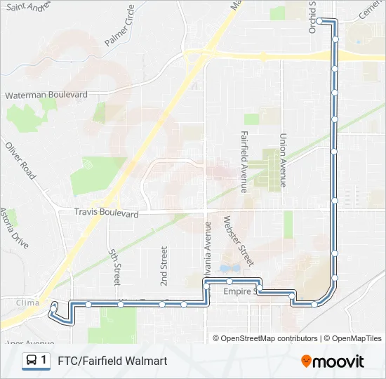 1 Bus Line Map