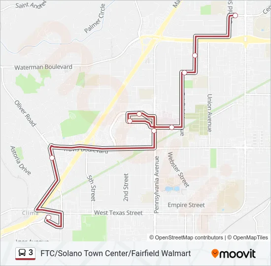 3 Bus Line Map
