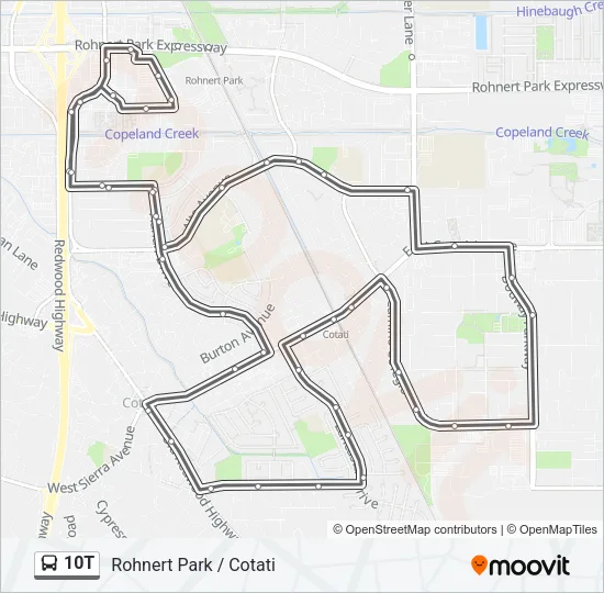 10T Bus Line Map