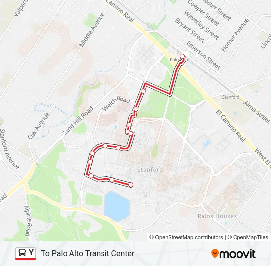Y Bus Line Map