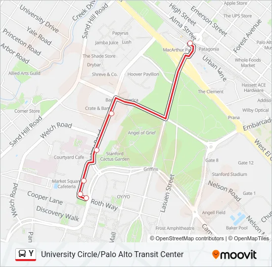 Y Bus Line Map