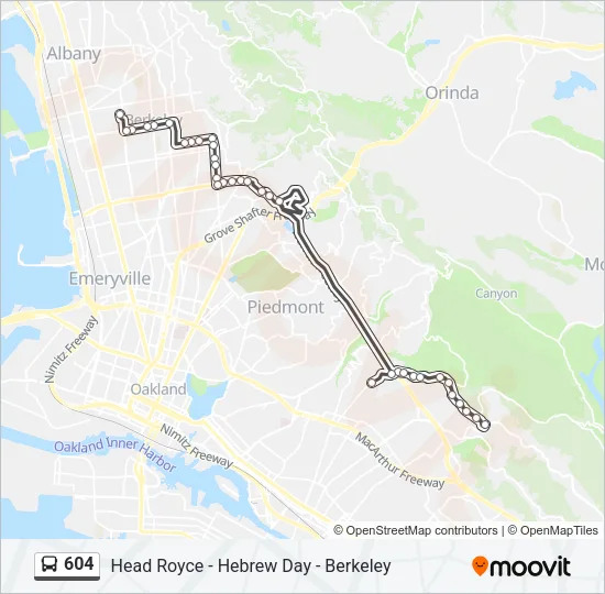 604 Bus Line Map