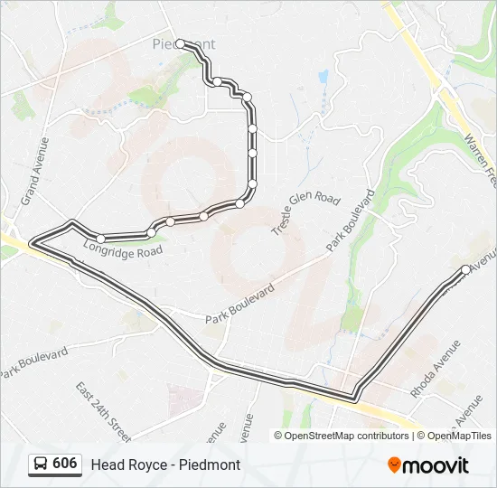 Mapa de 606 de autobús