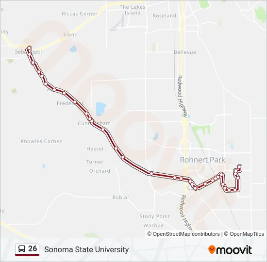 26 Bus Line Map