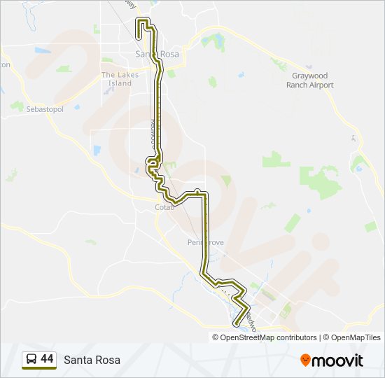 44 bus Line Map