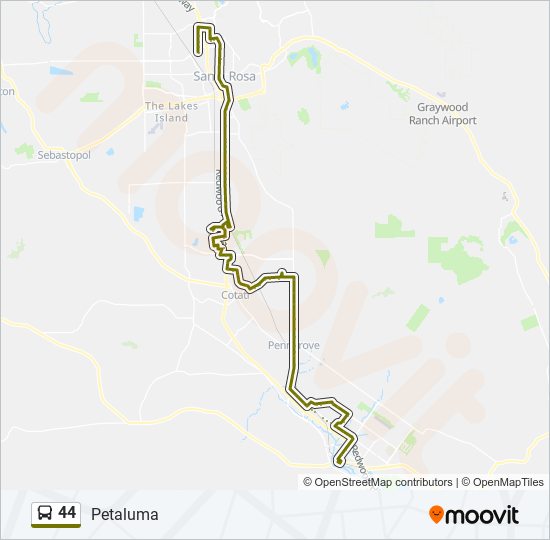 44 bus Line Map