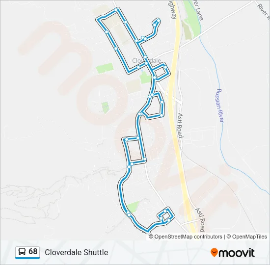 68 Bus Line Map