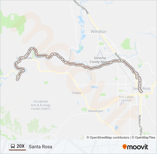 20X bus Line Map