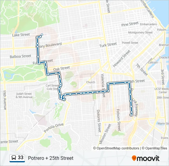 33 Bus Line Map