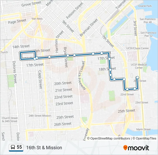 55 Bus Line Map