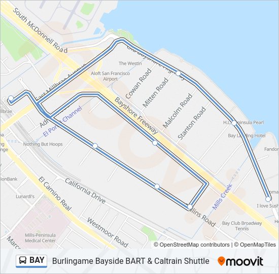 BAY bus Line Map