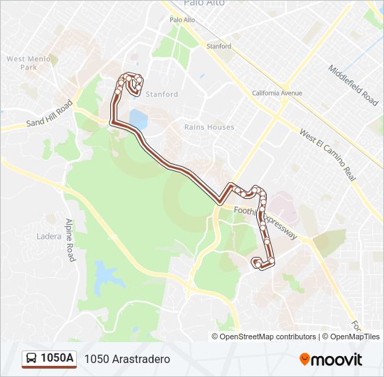 1050A Bus Line Map