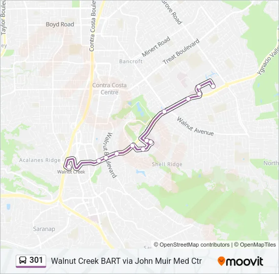 301 Bus Line Map