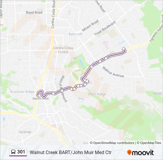 301 bus Line Map