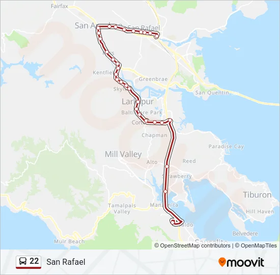 22 Bus Line Map