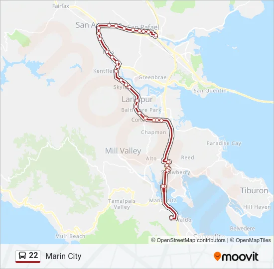 22 Bus Line Map