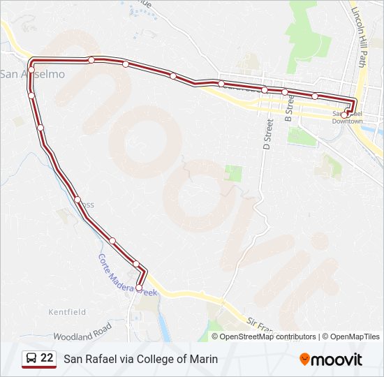 22 bus Line Map