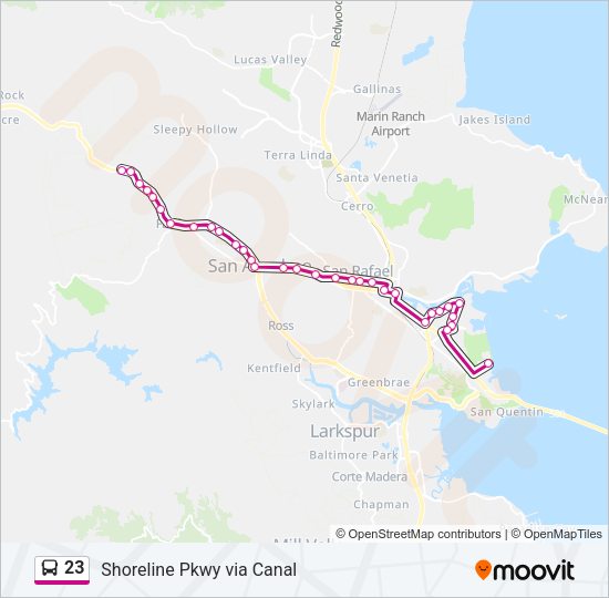 23 bus Line Map