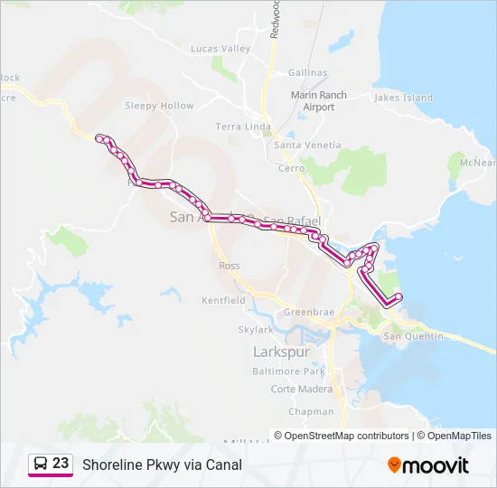 23 Bus Line Map