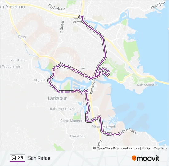 29 Bus Line Map