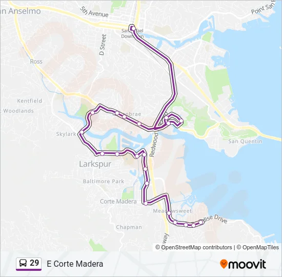29 Bus Line Map