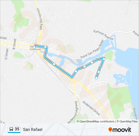 35 bus Line Map