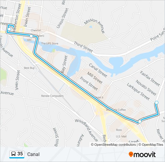 35 bus Line Map