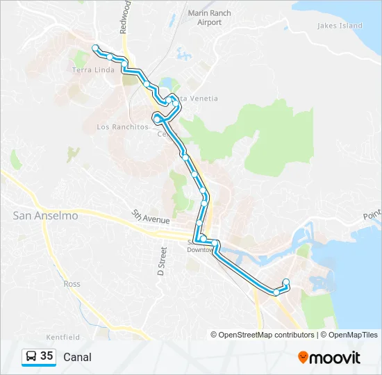 35 Bus Line Map