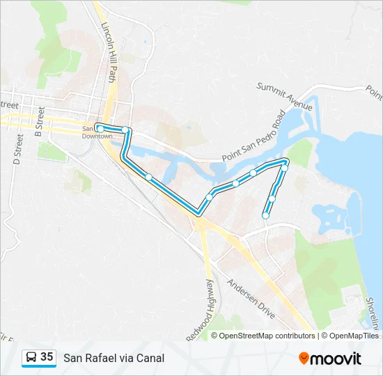 35 Bus Line Map