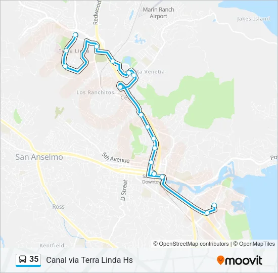 35 Bus Line Map