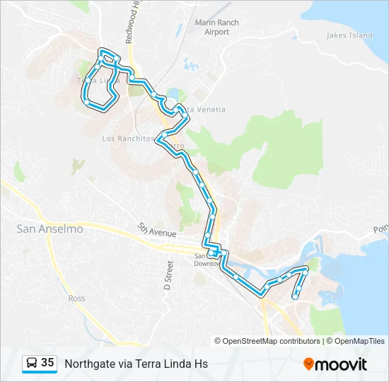 35 Bus Line Map