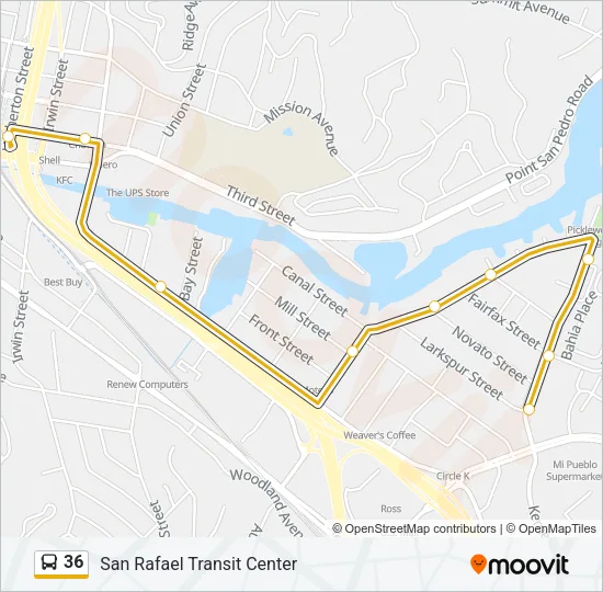 36 Bus Line Map