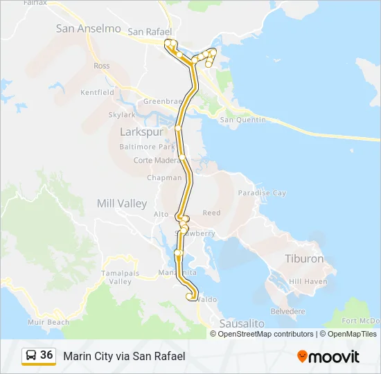 36 Bus Line Map