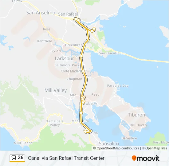 36 Bus Line Map