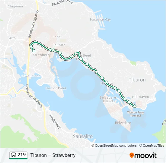 219 Bus Line Map