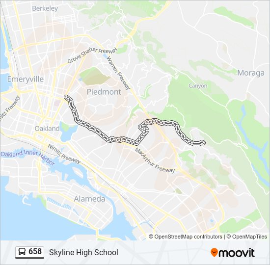 Mapa de 658 de autobús