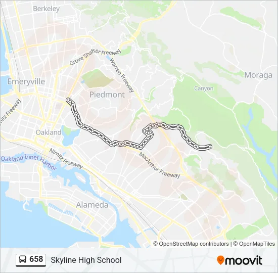658 Bus Line Map