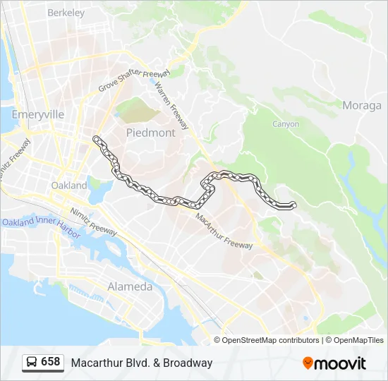 658 Bus Line Map