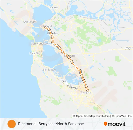 ORANGE BART Line Map